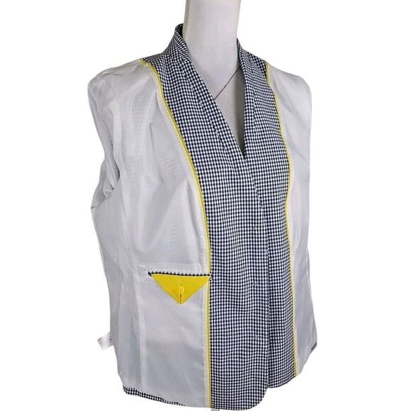 Talbots ~Woman Size 16~ White/Blue Pllaid Cotton Blend Blazer Jacket Lined NWOT. - Picture 13 of 14